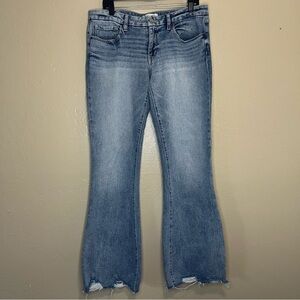 BKE Stella Jeans Women's Size 31x34 Blue Denim Slim Fit Low Rise Flare Y2K